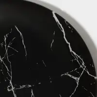 Тарелка Доляна &laquo;Марбл чёрный&raquo;, d=20 см, стекло, чёрная