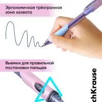 Ручка гелевая сo стираемыми чернилами ErichKrause ErgoLine Milky, узел 0.5, синяя, МИКС