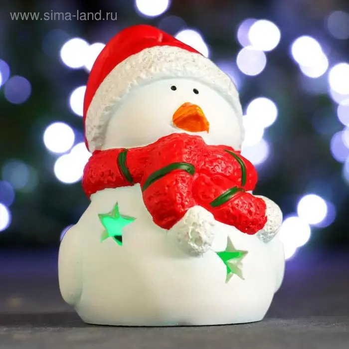 Фигура с подсветкой Фигура с подсветкой "Птичка в шарфике и шапке" красная, 9х7х10см