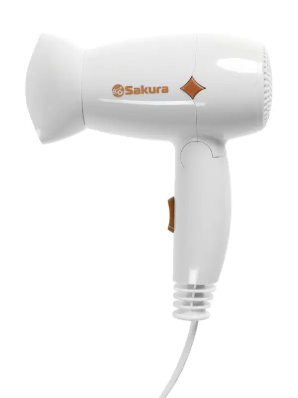 Фен Sakura SA-4049W, 1200 Вт, 2 скорости, 2 температурных режима, белый