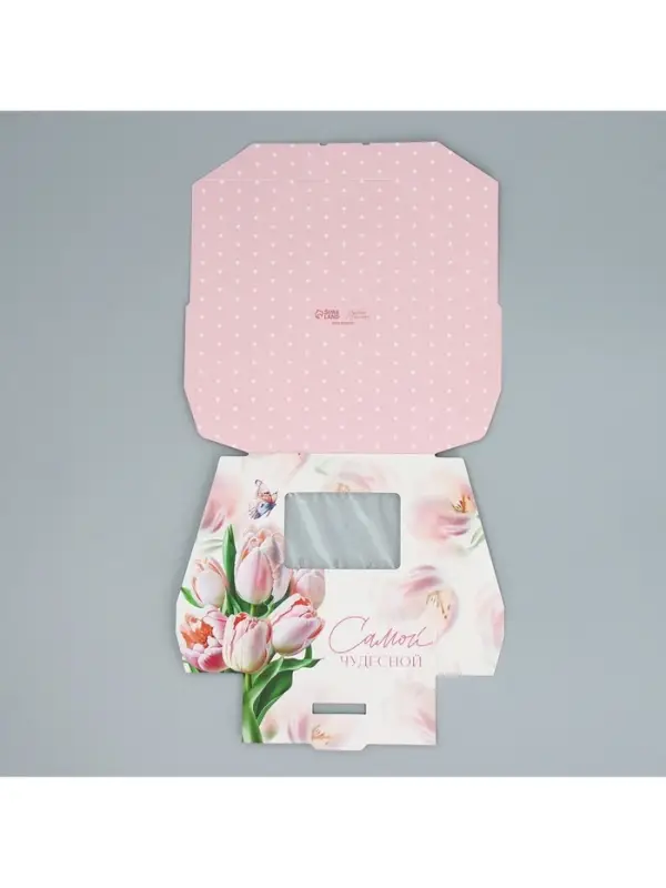 Кондитерская упаковка, коробка с ламинацией &laquo;Тюльпаны&raquo;, 10&times;8&times;3.5 см