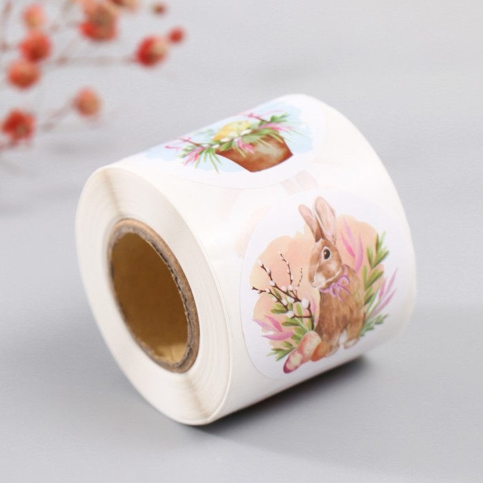 Наклейка бумага Наклейка бумага "Светлая Пасха" d=3,8 см 252 шт в рулоне