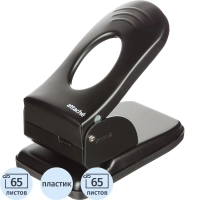 Дырокол металлический Attache до 65 листов, с линейкой, цвет черный