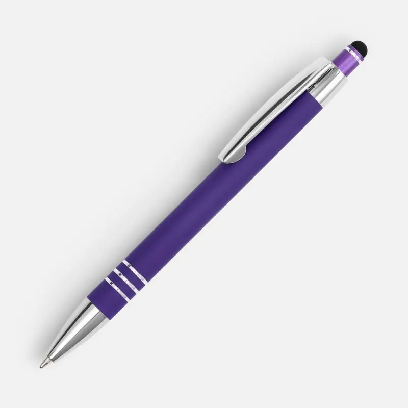 Ручка шариковая Sansen Soft Touch со стилусом, фиолетовая