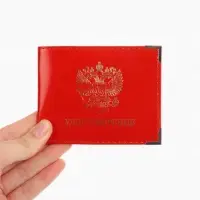 Обложка на удостоверение с окошком, красная