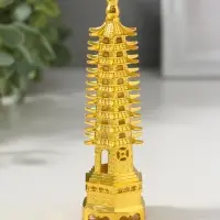 Набор нэцкэ фигурок 2 шт. &laquo;Пагода литературы&raquo;, металл под золото, подарочные