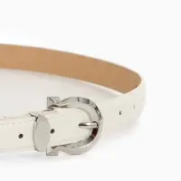 Ремень женский, 110&times;2.3 см, пряжка металл, серебристая, белый