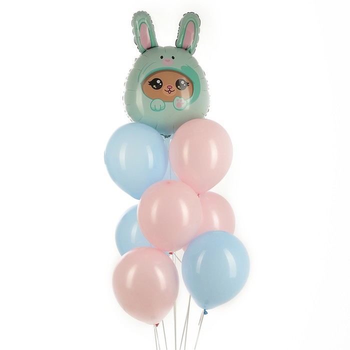 Набор воздушных шаров «Мишка в зайке», фольга, латекс, 9 шт. Набор воздушных шаров «Мишка в зайке», фольга, латекс, 9 шт.