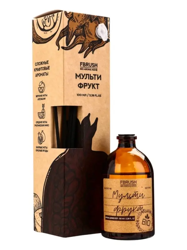 Диффузор ароматический Коллекция BIO Мульти фрукт 100 мл Диффузор ароматический Коллекция BIO Мульти фрукт 100 мл