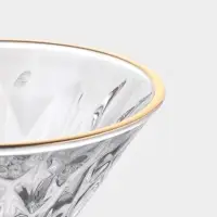 Набор бокалов для шампанского &laquo;Роскошь&raquo;, с золотой отводкой, 200 мл, размер одного бокала 11.6&times;14.5 см, 6 шт., стекло, прозрачный