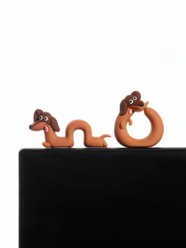 Мини - фигурка на монитор &laquo;Таксы-гусенички&raquo;, набор 2 шт., 2.5&times;7&times;2.5 см