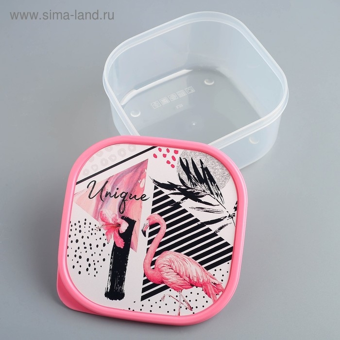 Ланч - бокс квадратный «Фламинго», 700 мл Ланч - бокс квадратный «Фламинго», 700 мл