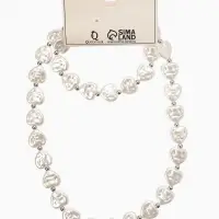 Набор 2 пред-та: бусы,браслет "Жемчуг барочный", сердечки, 40/18см, цвет белый в серебре Набор 2 пред-та: бусы,браслет "Жемчуг барочный", сердечки, 40/18см, цвет белый в серебре