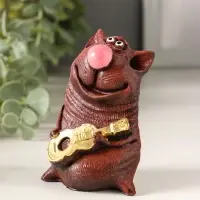 Сувенир Кот с гитарой,микс 8,5х5,5х4см