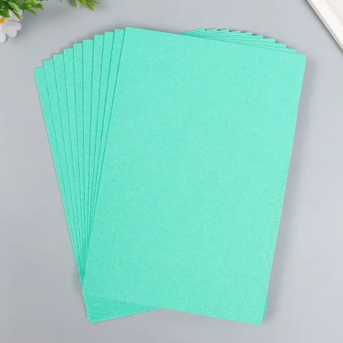 Фоамиран глиттерный 2 мм 20х30 см, мятный Фоамиран глиттерный 2 мм 20х30 см, мятный