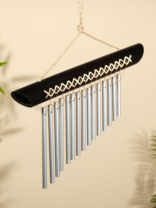 Музыка ветра Музыка ветра "Тропики" бамбук, алюминий , 35х4х40 см, цв. черный