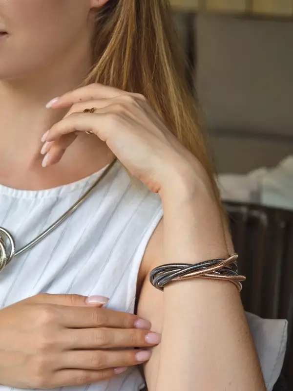 Браслет металл «Обруч» трансформируется в кулон, разноцветный