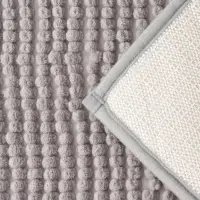 Коврики для ванной и туалета Доляна &laquo;Букли&raquo;, 2 шт., 40&times;50, 50&times;80 см, серые