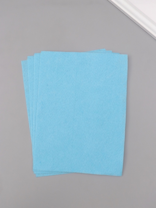 Фетр мягкий 1.5 мм Фетр мягкий 1.5 мм "Голубой" набор 4 листа 15х20 см