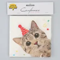 Салфетки бумажные &laquo;Котики фотографичные&raquo;, 33 см, 12 шт.
