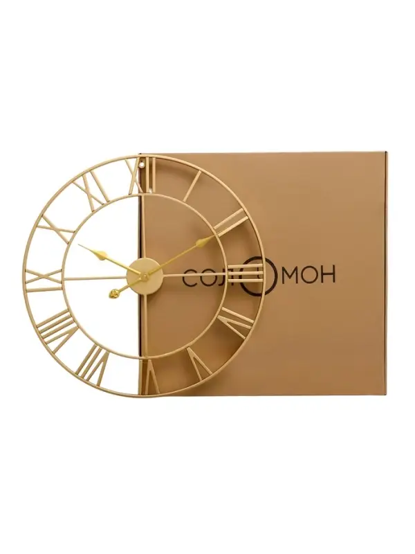 Часы настенные интерьерные, серия: Лофт, бесшумные, плавный ход, d=60 см, золотистые, от батарейки 1&times;АА