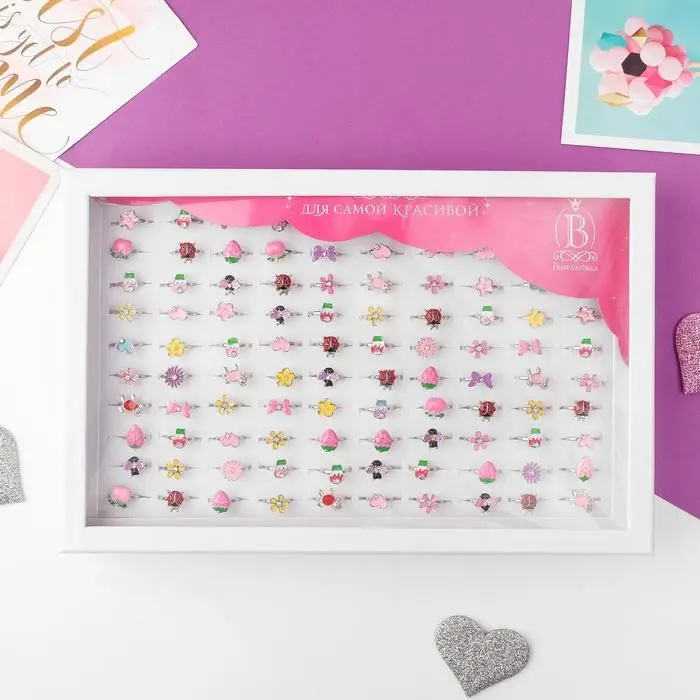 Кольцо детское Выбражулька «Животный мир», форма МИКС, цвет МИКС, безразмерное Кольцо детское Выбражулька «Животный мир», форма МИКС, цвет МИКС, безразмерное