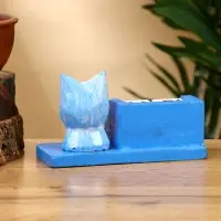 Календарь настольный «Котик», 13×6×7 см, дерево, синий