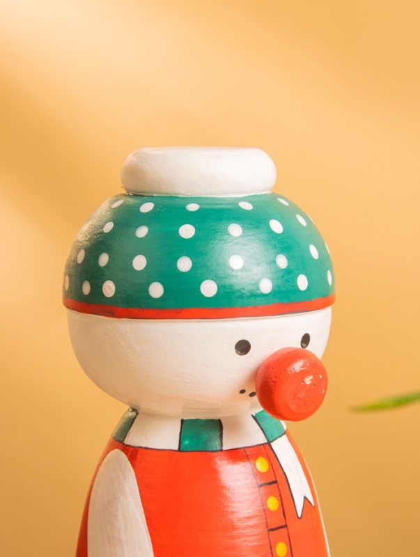 Деревянная кукла кокеши  Деревянная кукла кокеши "Снеговичок" 7х7,5х15 см