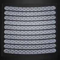 Наклейка светоотражающая, 10 полос, 0.7&times;9 см, серая