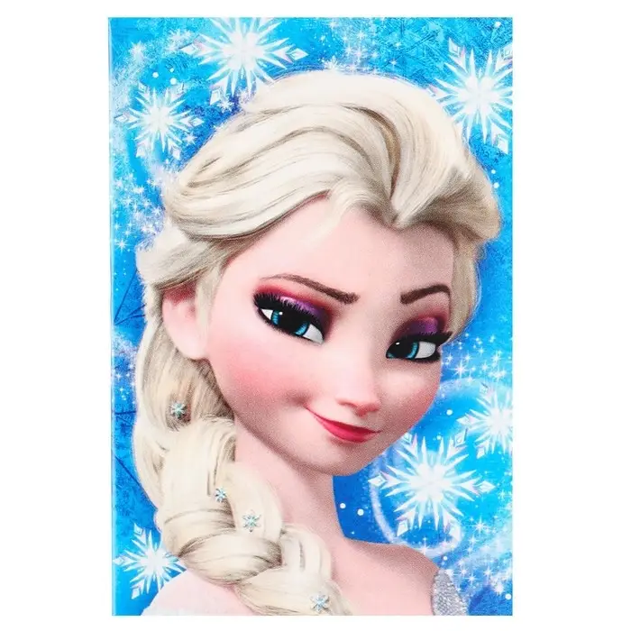 Блокнот А7, 16 листов, на скрепке, в клетку, &laquo;Холодное сердце&raquo;