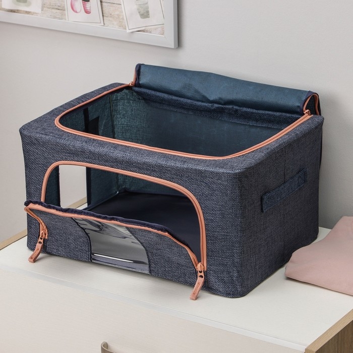 Кофр для хранения вещей «Моне», 39×29×20 см, цвет синий Кофр для хранения вещей «Моне», 39×29×20 см, цвет синий