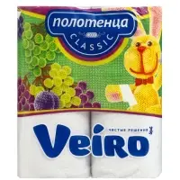 Полотенца бумажные Veiro Classic, белые, 2 слоя, 2 рулона