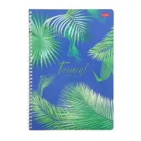 Тетрадь А4, 96 листов в клетку на гребне &laquo;Тропические листья&raquo;, обложка мелованный картон, блок офсет, МИКС