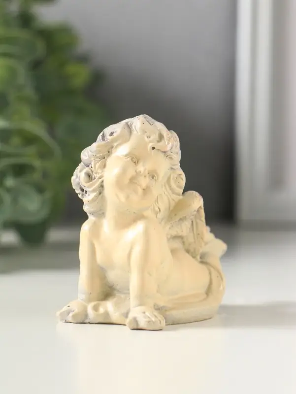 Фигурка гипс &laquo;Ангелок лежит&raquo;, 6.5 см, слоновая кость