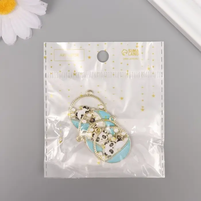 Декор для творчества металл, эмаль Декор для творчества металл, эмаль "Пандочка в ванной" 2,8х2,5 см