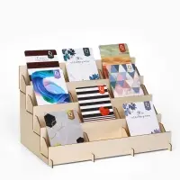 Подставка под открытки 12 ячеек по 12 см, 38.1&times;23&times;25 см, толщина 3 мм, бежевая