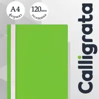 Папка-скоросшиватель Calligrata, А4, 120 мкм, салатовая, прозрачный верх