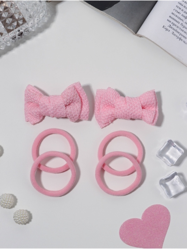 Набор для волос Набор для волос "Школьница галант" (4 резинки 3,5 см, 2 зажима 6 см) элит, розовый