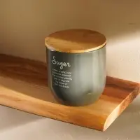 Банка для сахара SL Home, 12&times;12 см, с бамбуковой крышкой, серая