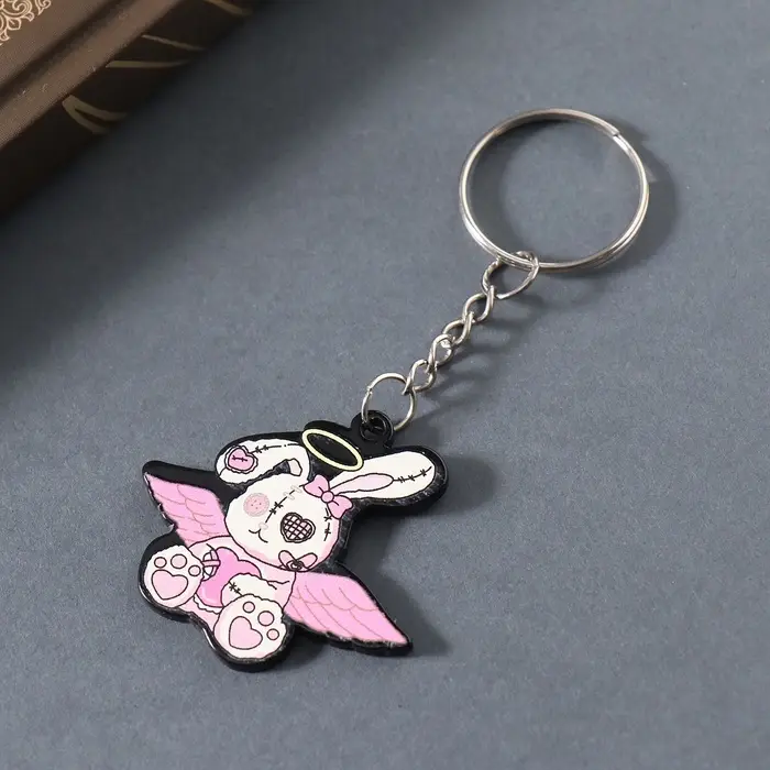 Брелок акрил двусторонний "Зомби-зайка" 3,6х4,2х0,2 см