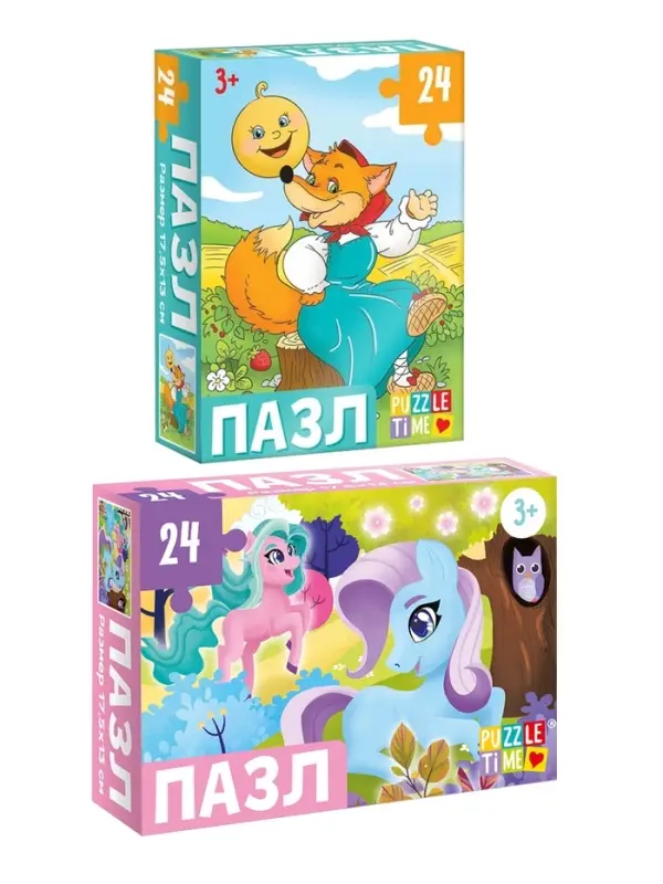 Пазлы &laquo;Любимые сказки и животные&raquo;, большой набор 10в1