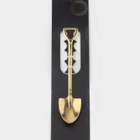 Ложка десертная из нержавеющей стали Magistro &laquo;Лопата&raquo;, длина 12 см, цвет золотой