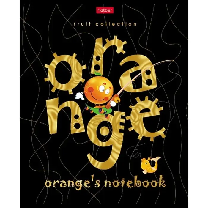 Тетрадь 48 листов клетка "Золотой апельсинчик", обложка мелованный картон, матовый лак, 3D фольга, 3D лак, блок 65 г/м2, 5В МИКС
