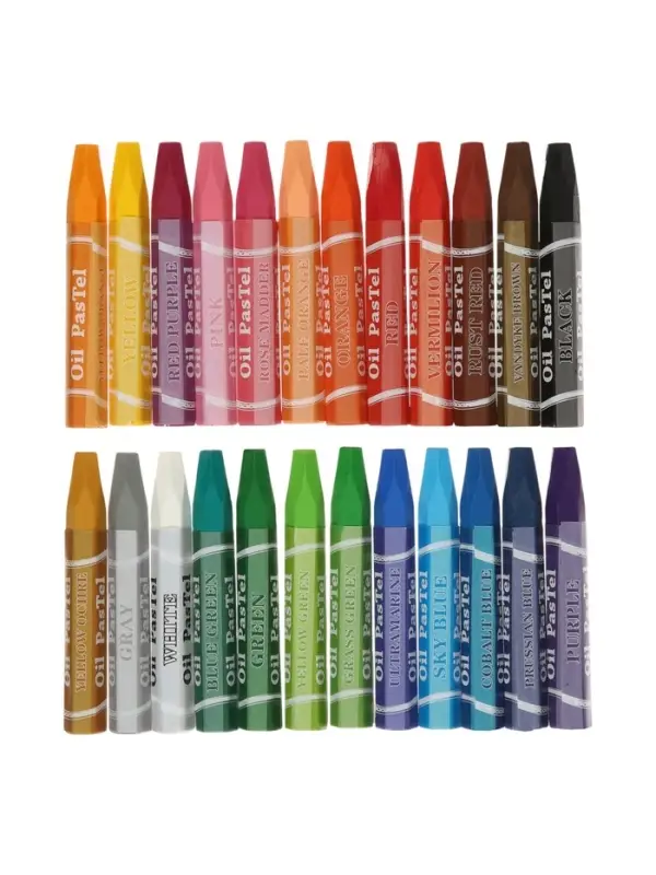 Пастель масляная 24 цвета, в бумажном держателе, в картонной коробке