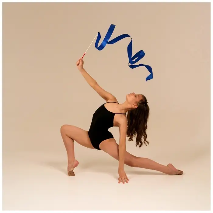Лента для художественной гимнастики Grace Dance, 4 м, с палочкой, синяя