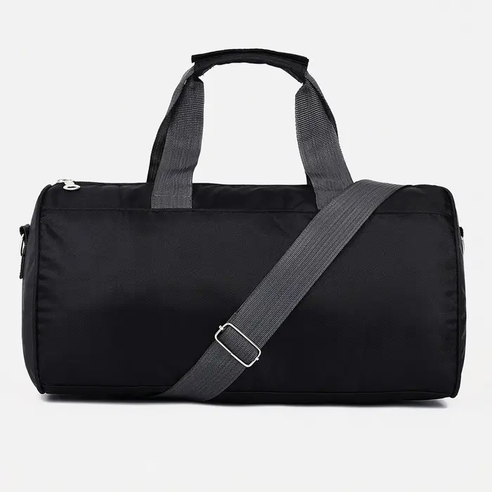 Сумка спортивная, на молнии, длинный ремень, маленький размер, чёрная