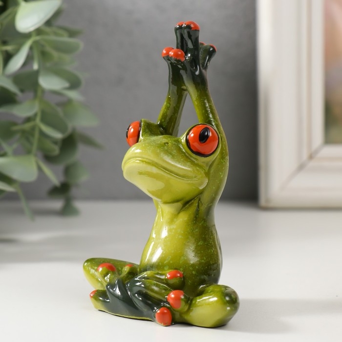 Сувенир полистоун лак Сувенир полистоун лак "Лягушка - йог" МИКС 7х9,5х4 см