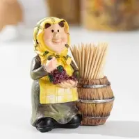 Подставка для зубочисток «Бабуля с виноградом», 9×4,5×10 см Подставка для зубочисток «Бабуля с виноградом», 9×4,5×10 см