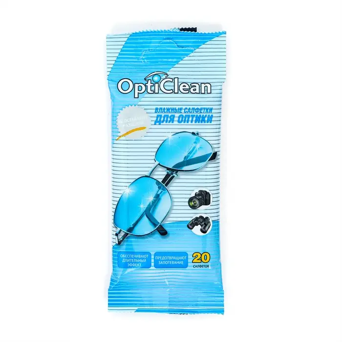 Влажные салфетки OptiClean, для оптики, 20 шт Влажные салфетки OptiClean, для оптики, 20 шт