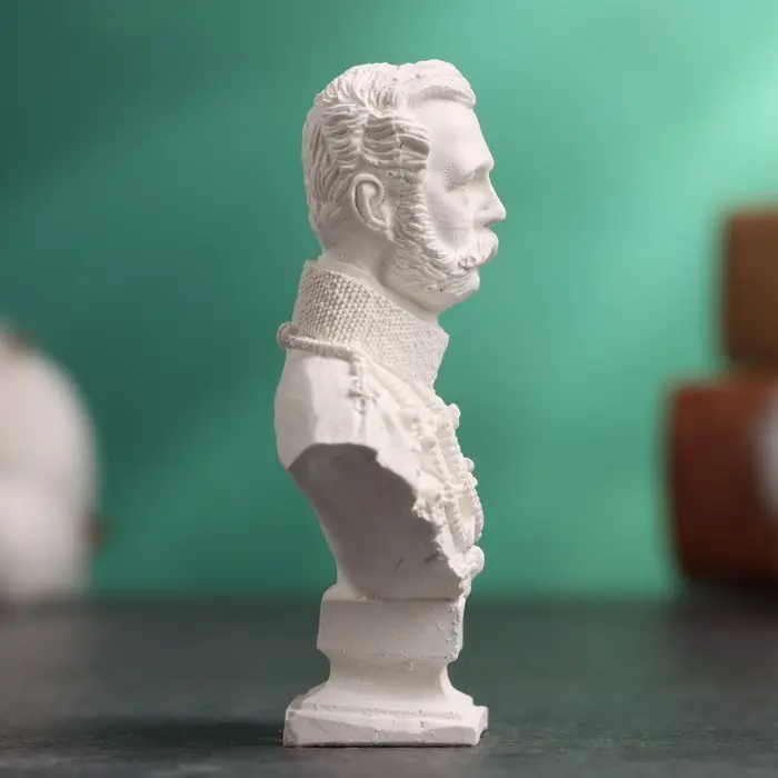 Бюст &laquo;Александр II Император&raquo;, фигурка гипс, белый, 4.5&times;2&times;6 см